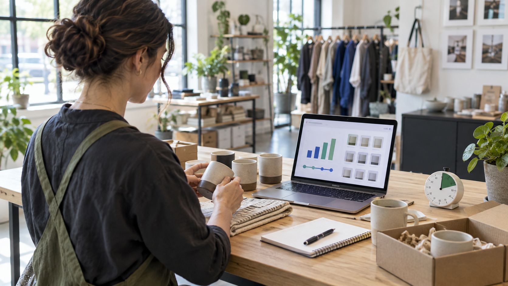 Independent merchant reviewing product demand and limited stock for a timed campaign